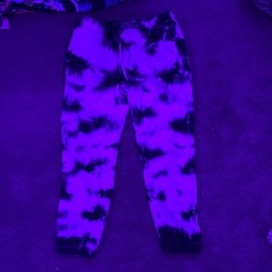 Dark blue and white sweat pants